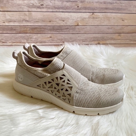 Timberland White-Cream Boltero Slip On Trainers - Picture 3 of 7